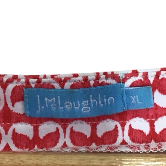 J McLaughlin Emma Dress Catalina Red Geometric Pockets SZ XL - Picture 8 of 10